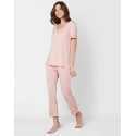 Cropped pyjamas in cotton modal CASAMANCE 502 rose