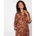 Patterned viscose nightshirt CASAMANCE 505 cocoa & rose