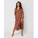 Patterned viscose nightshirt CASAMANCE 505 cocoa & rose