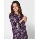 Patterned viscose nightshirt CASAMANCE 505 blueberry & vanilla