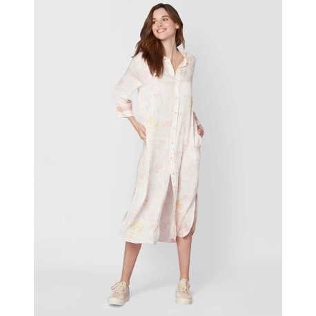 Patterned viscose nightshirt CASAMANCE 505 coral/rose