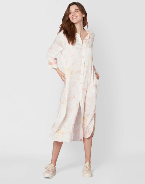 Patterned viscose nightshirt CASAMANCE 505 coral/rose