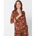 Patterned viscose pyjamas CASAMANCE 506 cocoa & rose