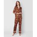 Patterned viscose pyjamas CASAMANCE 506 cocoa & rose