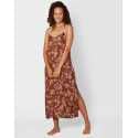 Patterned viscose nightdress CASAMANCE 513 cocoa & rose