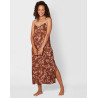 Patterned viscose nightdress CASAMANCE 513 cocoa & rose