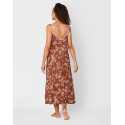 Patterned viscose nightdress CASAMANCE 513 cocoa & rose