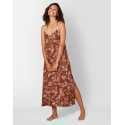 Patterned viscose nightdress CASAMANCE 513 cocoa & rose