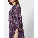 Kaftan in printed cotton voile CASAMANCE 540 blueberry & vanilla