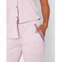 Cropped, striped pyjamas in cotton elastane TOUDOUX 506 violet ecru