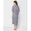 Shirt-style dress in patterned cotton voile PALM SPRINGS 505 blue