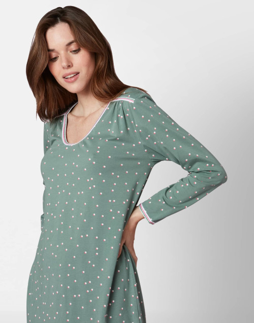 Chemise de nuit imprimée en coton élasthanne MORNING 501 bambou