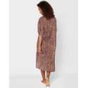 Shirt dress in patterned cotton voile KALAHARI 505 caramel