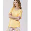 Cropped cotton-modal and viscose pyjamas FANCY 502 in honey