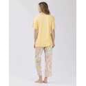 Cropped cotton-modal and viscose pyjamas FANCY 502 in honey