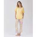 Cropped cotton-modal and viscose pyjamas FANCY 502 in honey