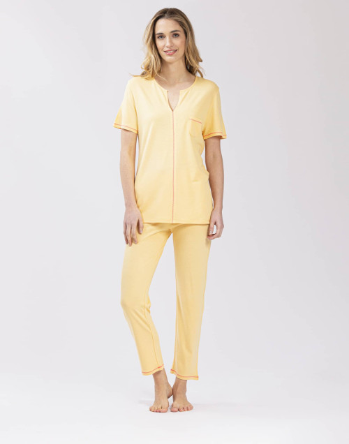 Pyjama pantacourt en coton-modal FANCY 512 miel