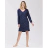 Patterned nightshirt in cotton elastane MORNING 501 navy blue