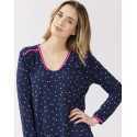 Patterned nightshirt in cotton elastane MORNING 501 navy blue