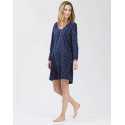 Patterned nightshirt in cotton elastane MORNING 501 navy blue