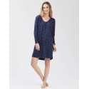 Patterned nightshirt in cotton elastane MORNING 501 navy blue