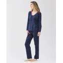 Pyjama imprimé en coton élasthanne MORNING 502 marine