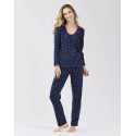 Pyjama imprimé en coton élasthanne MORNING 502 marine