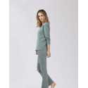 Pyjama imprimé en coton élasthanne MORNING 502 bambou