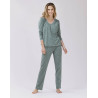 Pyjama imprimé en coton élasthanne MORNING 502 bambou