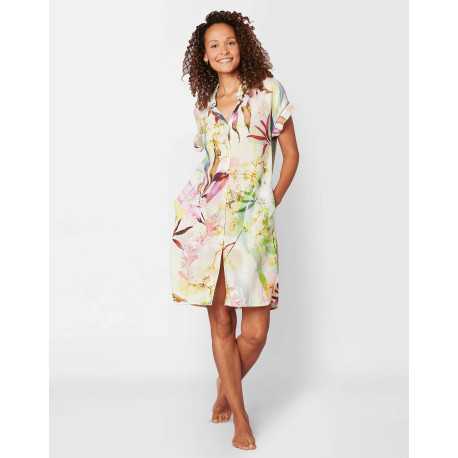 Patterned nightshirt in ECOVERO™  viscose TULUM 505, multicolour