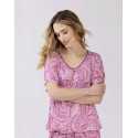 Patterned cropped pyjamas in viscose-elastane COACHELLA 502  blackcurrant