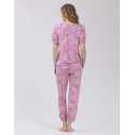 Patterned cropped pyjamas in viscose-elastane COACHELLA 502  blackcurrant