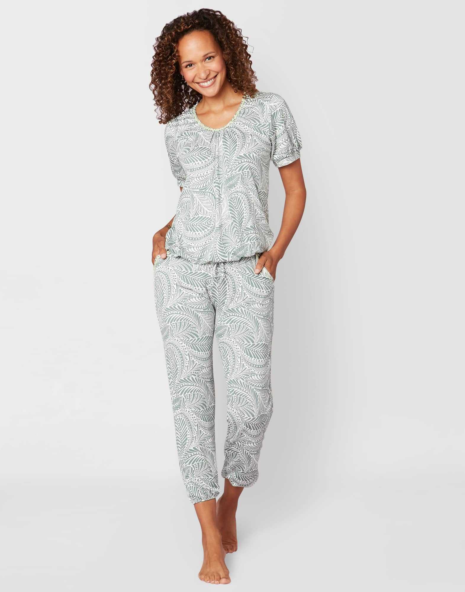 Pyjama 7/8° en viscose élasthanne imprimé COACHELLA 502 bambou