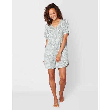 Chemise de nuit en viscose élasthanne imprimée COACHELLA 501 bambou