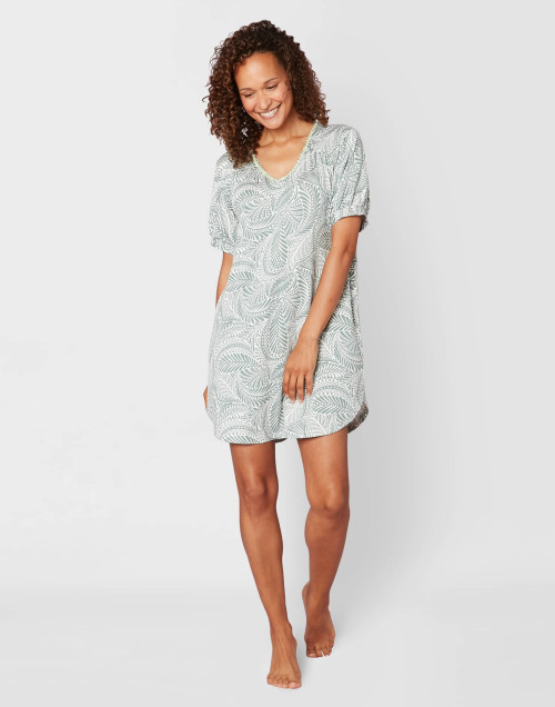 Chemise de nuit en viscose élasthanne imprimée COACHELLA 501 bambou