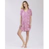 Chemise de nuit en viscose élasthanne imprimée COACHELLA 501 cassis