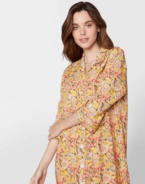 Nightshirt in patterned ECOVERO™ viscose AMARETTI 505 multicolour