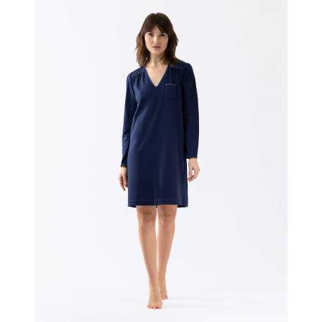 100% cotton interlock nightdress ALBA 601 navy blue