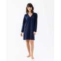 100% cotton interlock nightdress ALBA 601 navy blue