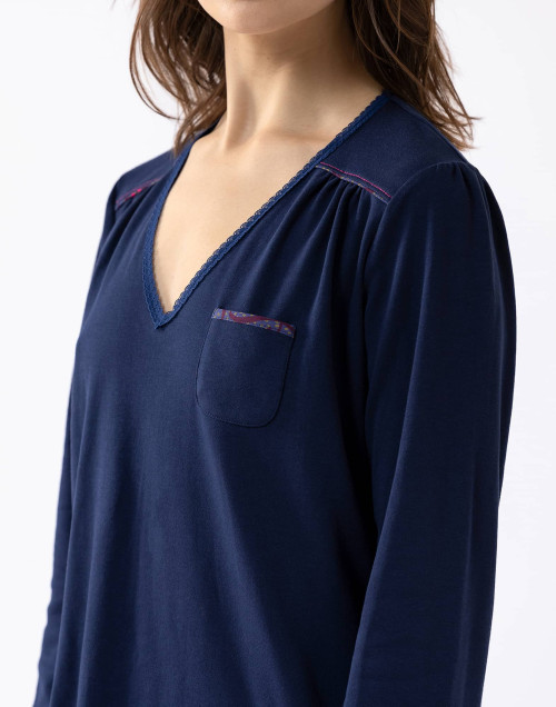 100% cotton interlock nightdress ALBA 601 navy blue