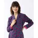 Buttoned pyjamas ALBA 606 100% viscose multicolour print| Lingerie le Chat