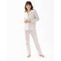 100% cotton interlock buttoned pyjamas HOLLY 606 ecru