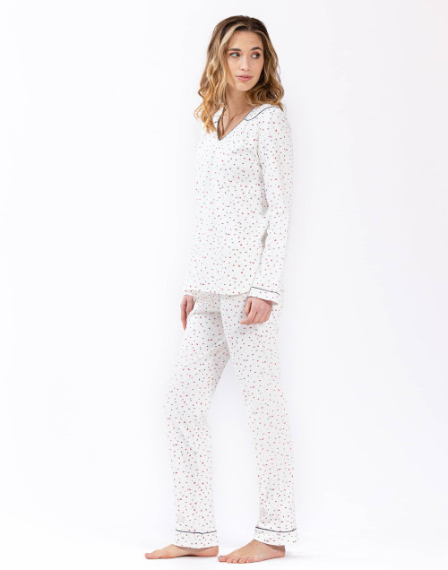 100% cotton interlock pyjamas HOLLY 602 ecru