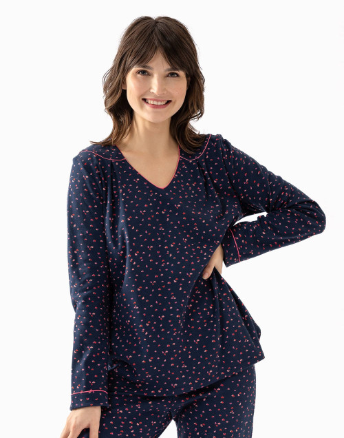 Pyjama en coton marine HOLLY 602 marine