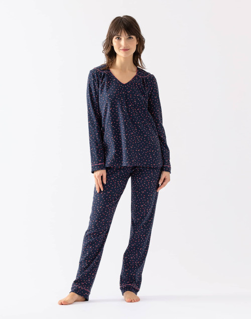 Pyjama en coton marine HOLLY 602 marine