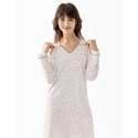 100% cotton interlock nightdress HOLLY 601 ecru | Lingerie le Chat