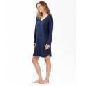 Chemise de nuit en coton marine HOLLY 601 marine