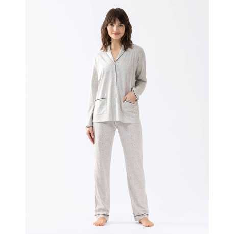 Buttoned jersey fabric pyjamas FOREVER 606 grey| Lingerie le Chat