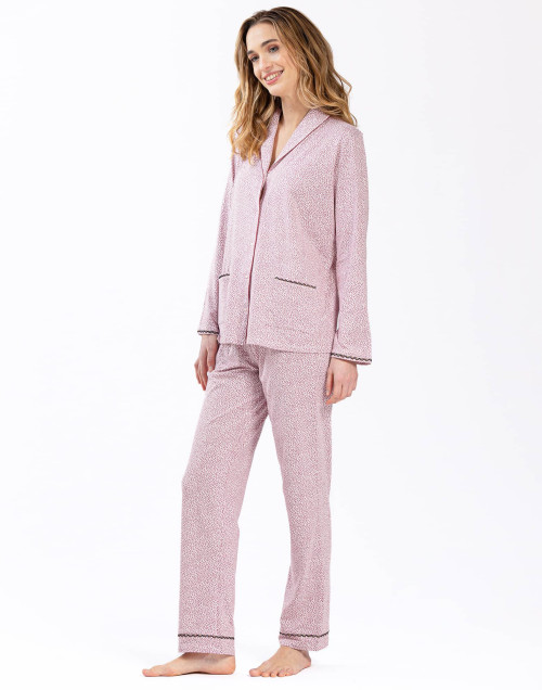 Pyjama boutonné en jersey rose FOREVER 606 rose