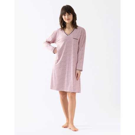 Jersey fabric nightdress FOREVER 601 pink| Lingerie le Chat